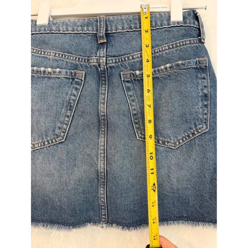 Gap Kids Girls Blue Distressed Denim Mini Skirt Size 14 Adjustable Waist‎ Frayed